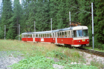Lokomotiva: 420.955-7 | Vlak: Os 20030 ( Poprad-Tatry - Štrbské Pleso ) | Místo a datum: Popradské Pleso 16.09.1994