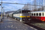 Lokomotiva: 754.052-9 | Vlak: Sp 951 ( Zvolen os.st. - Trebišov ) | Místo a datum: Zvolen os.st. 18.12.1993