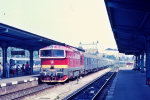 Lokomotiva: 752.069-3 ( T478.4069 ) | Vlak: R 580 Tekov ( Košice - Bratislava Nové Mesto ) | Místo a datum: Zvolen os.st. 30.08.1990